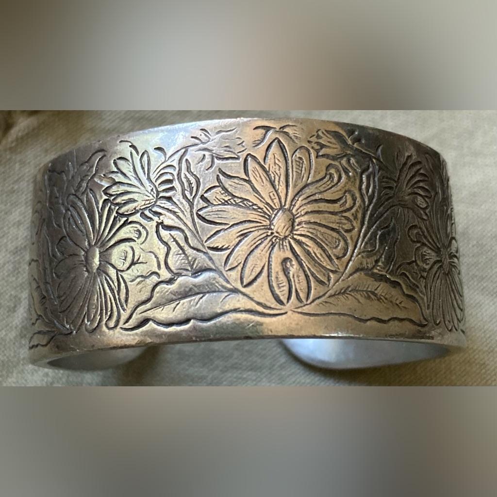 Salisbury Pewter Floral ‘April’ Cuff